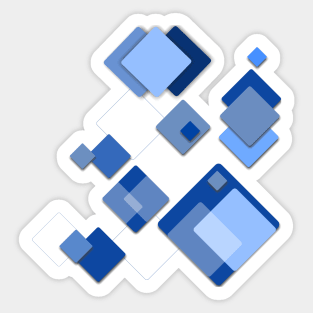 Abstract Square Art 3d Blue Gradation Sticker